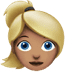 👱🏽‍♀️ woman: medium skin tone, blond hair display on Apple